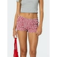 thumbnail image 2 of Biezeib Women Plaid Shorts, Elastic Waist Casual Shorts Summer Streetwear for Daily Date, 2 of 6