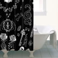 thumbnail image 4 of Black Gothic Skull Cat Pattern Shower Curtain 36"x72" ,Bathroom Decorative Shower Curtains Set with 12 Hooks,Modern Waterproof Washable Shower Curtain, 4 of 6