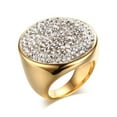 thumbnail image 1 of Women Huge Domed Round White CZ Rhinestone Crystal Ring, 1 of 3