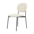 thumbnail image 4 of Sillas para Comedor y Sala Redonda Tapizadas Boucle con Respaldo Estilo Moderno y Minimalista con Patas de Metal - Set 2 Silas Beige GAON, 4 of 5