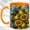 Orange, variant on Stained Glass Lemon Coffee Mug, Sunflower Botanical Mug, Ceramic Cup