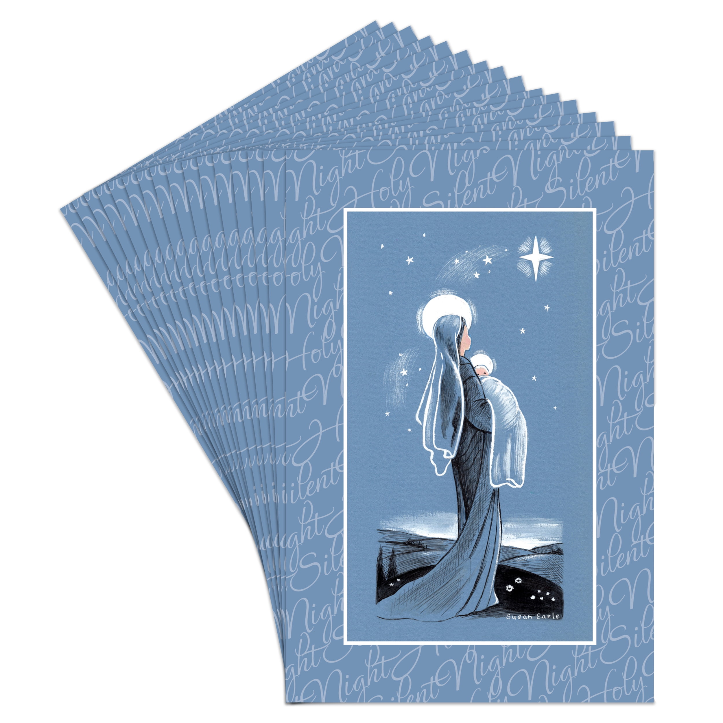 16 Religiöse Weihnachtskarten – 4 Designs Im Set | 15,9 X 11,7 Cm, Mit Spirituellen Sprüchen