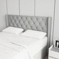 thumbnail image 4 of Velets Diva Contemporary Mid-Century Soft Padded Tufted Upholstered Platform Bed with Hydraulic Gas Lift Storage - Wood Slat System & Smart Hydraulic Under-Bed Storage (Light Gray, Queen), 4 of 5