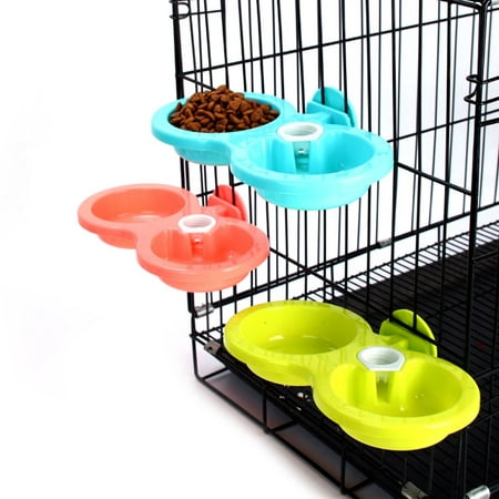 Candy Color Automatic Water Drinking Feeding Bowl for Dog Cat Pet Cage Hanging blue (Best Small Water Dogs)