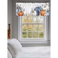 thumbnail image 3 of Thanksgiving Blue Pumpkin Curtain Valances for Windows, Autumn Eucalyptus Leaves Window Valances, Window Treatment Rod Pocket Valance Curtains for Living Room/Kitchen/Bedroom/Bathroom, 54x18inch, 3 of 9