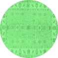 thumbnail image 1 of Ahgly Company Indoor Round Oriental Emerald Green Traditional Area Rugs, 7' Round, 1 of 4