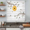 thumbnail image 4 of Bees Branches Semi Sheer Curtains Drapes for Living Room, Bedroom, French Doors Window 72 Inches Long, Farmhouse Spring Botanical Wooden Rod Pocket Chiffon Curtain Drapery Voile Draperies Panel, 4 of 8