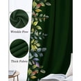 thumbnail image 3 of Green Leaf Blackout Curtains for Bedroom Living Room Darkening Curtains 63 Inches Long Pastoral Summer Botanical Watercolor Window Curtain 2 Panels Set Window Treatment Grommet Drapes 52"x63", 3 of 9