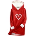 thumbnail image 2 of Aimik Women's Plus Size Fleece Hoodie with Graphic Sweatshirt Sherpa Lined Comfy Winter Warm Pullover Hooded Top, 2 of 6
