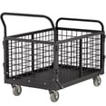thumbnail image 4 of Heavy Duty 1800 lbs Platform Truck with Cage, 5-in-1 Foldable Push Cart Dolly, Large Flatbed Hand Truck for Grocery, Laundry, Stall & Storage, 4 of 7