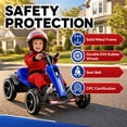thumbnail image 4 of 12V Electric Go Kart for Kids Ages 3-6, Foldable Power Ride-On Pedal Toy with Adjustable Seat, Music & Flashing LED Lights, Blue, 4 of 9