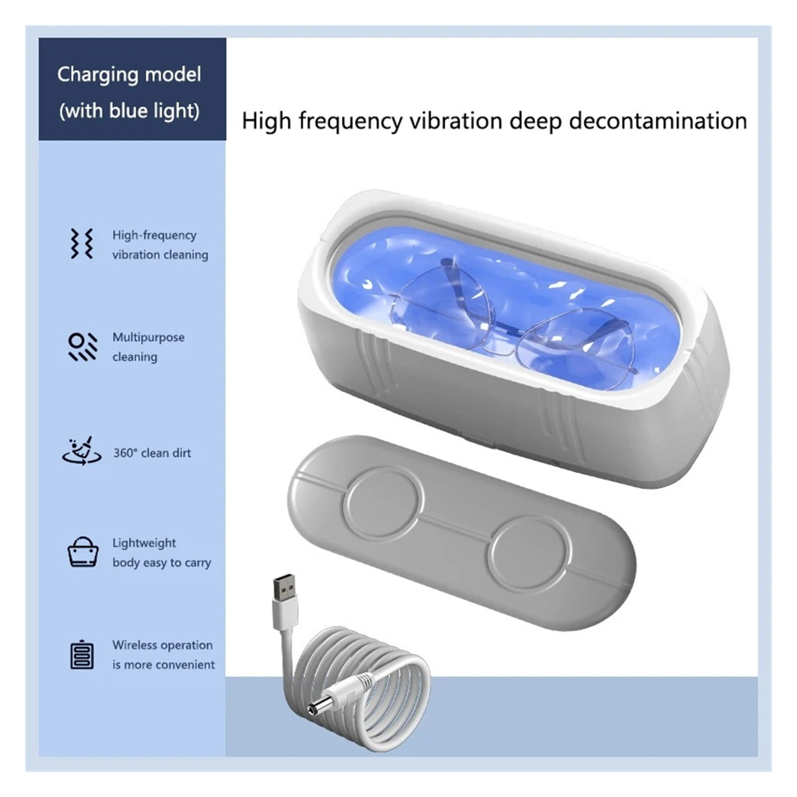 Ultrasonic Cleaner Multi-Functional Cleaning Machine Jewelry Portable Household Blu Ray