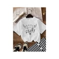 thumbnail image 1 of Women's Bull Head & Letter Print Round Neck Tee, Fashion Casual Drop Shoulder Short Sleeve T-shirt, Ladies Summer Clothes for Daily Wear, 1 of 7