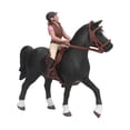 thumbnail image 1 of Modèle de Cavalier, Modèle de Cheval Jouet Portable Simulé pour Rodéo Cadeau d'Anniversaire Ferme Décoration Robuste Réaliste Vif pour Fête pour Maison Voyage Cavalier Vert, Cavalier Rose, 1 of 7
