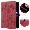thumbnail image 6 of Nalacover Case for Lenovo Tab M10 3rd Gen 10.1" 2022, Flower Embossed Pattern PU Leather Flip Cover with Card Slots Holder Auto Wake/Sleep Kickstand TPU Shockproof Case, Winered, 6 of 7