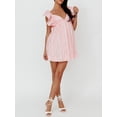 thumbnail image 6 of Women Summer Casual Mini Dress Flower Pattern Deep V-Neck Fly Sleeve A-line Dress Fashion Beach Holiday Dress, 6 of 8