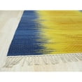 thumbnail image 2 of Yellow and Blue Reversible Handmade Wool Flatweave Rug 9x12 - Eorc-Color:Blue,Material:Wool, 2 of 5