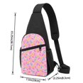 thumbnail image 3 of Xecao's Pink Donut Print Sling Bag: A Versatile Chest, Shoulder, and Crossbody Backpack for Casual Days Out, Perfect for Both Men and Women, 3 of 6