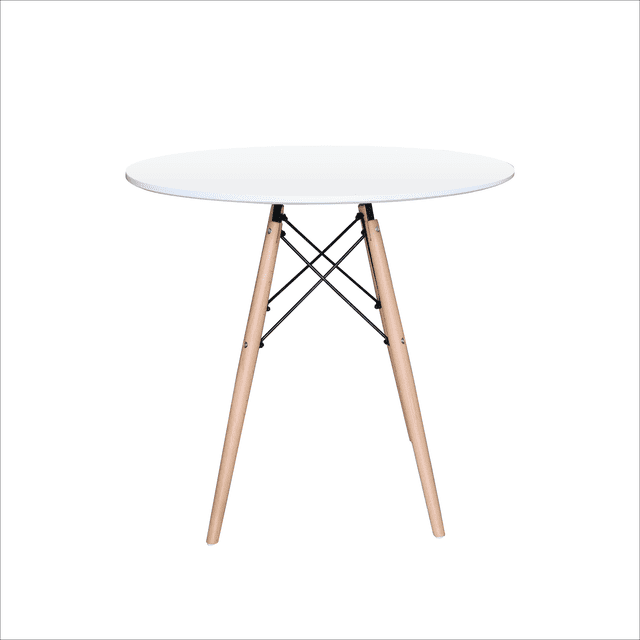 Mesa Redonda de Madera Styrka Estilo Eames 80 cm Color Blanco