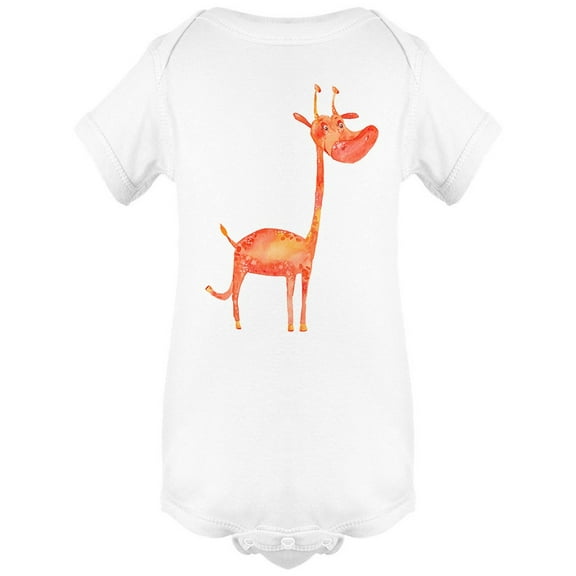Watercolor Orange Giraffe Bodysuit Infant -Image by Shutterstock, Newborn