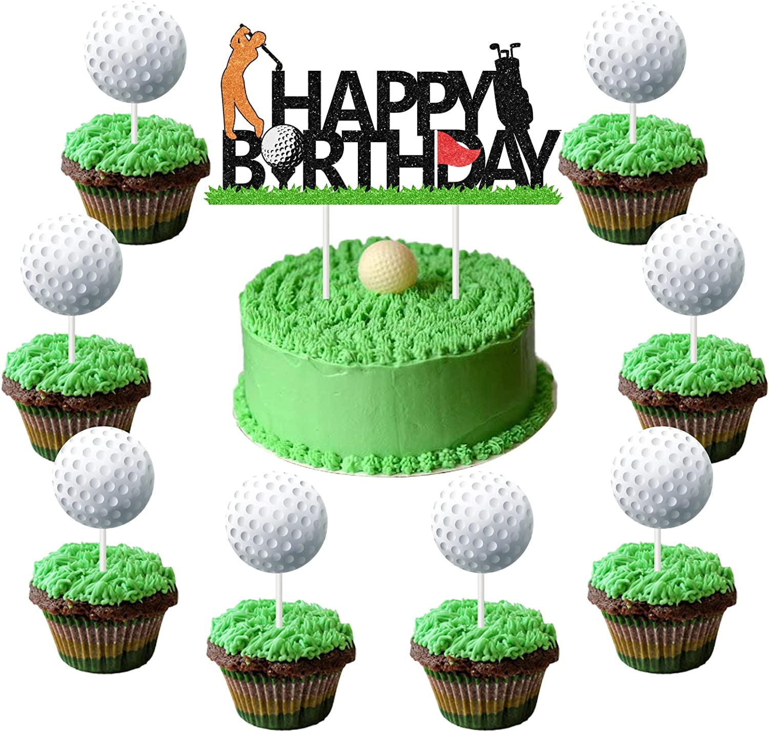 Golf Cake Toppers Kit for Men Adults Boys, Golf Birthday Party
