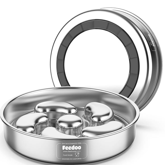 Cuenco para perros Slow Feeder Feedoo de acero inoxidable con capacidad de 500 ml