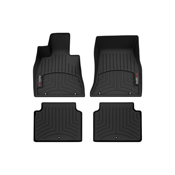WeatherTech Custom Fit FloorLiners compatible with 2021-2024 Genesis G80 - 1st & 2nd Row (2-pc. Rear Liner), Black