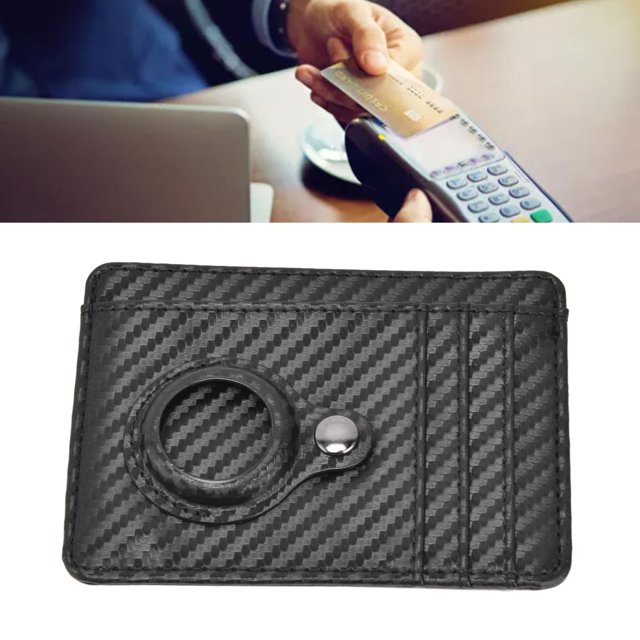 Cartera de bolsillo frontal Funda de tarjeta de cuero de PU Titular de tarjeta de crédito antirrobo de negocios para hombres y mujeres