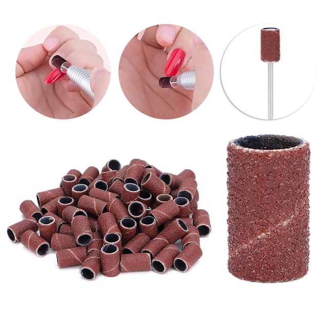 100 BANDAS DE LIJADO DE UNADAS 240# 180# 120# 80# Esmalte de Manicura y Pedicura Elimina La Piel Muerta, Alta Dureza y Resistencia A la Abrasión para Taladro de Unas