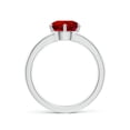thumbnail image 2 of ANGARA Lab Grown 2.1 Ct Round Ruby Engagement Ring with Lab Diamonds for Women in 925 Sterling Silver (Size-8mm) | July Birthstone, Birthday, Anniversary, Jewelry Gift for Women | Lab-Grown Ruby Ring, 2 of 7
