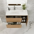 thumbnail image 4 of Eviva Prancer 36"W x 20"D Natural Oak Wall Mount Bathroom Vanity with White Solid Surface Countertop and Integrated Sink, 4 of 11