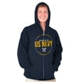 thumbnail image 5 of US Navy Logo Anchors Aweigh Est 1775 Zip Up Hoodie Men's Women's Brisco Brands X, 5 of 6