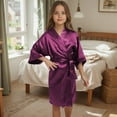 thumbnail image 4 of Liyamei Kimono en Satin pour Filles, Robe de Spa, Mariage, Fête d'Anniversaire, 4 of 4