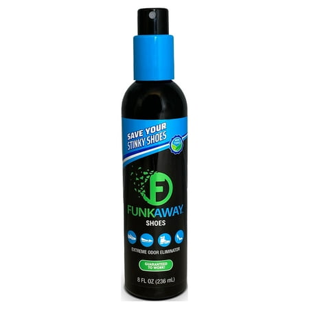 FunkAway Odor Eliminating Spray for Shoes, Skates, Work Boots & More, 8 oz., Extreme Odor Eliminator, Perfect for Stinky Stuff You Can't Put in the Wash, Satisfaction Guaranteed