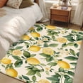 thumbnail image 4 of Vintage Lemon Area Rugs 3x5 ft Fruit Leaf Floral Beige Background Country Washable Rug Non Slip Indoor Carpet Absorbent Floor Mat for Living Room Bedroom Dining Room, 4 of 9