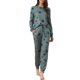 thumbnail image 1 of Conjunto de pijama de manga larga para mujer INSPIRE CHIC, sudadera de punto con estampado de estrellas, 2 piezas, ropa de dormir XL gris, 1 of 6