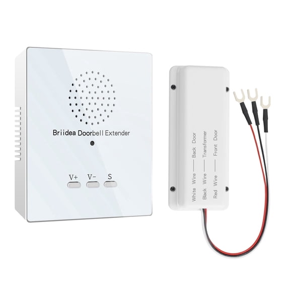 Doorbell Extender, Briidea Doorbell Extender for Wired Doorbell, Converts Your Existing Wired Doorbell into Wireless Door Bell, 21 Melody to Choose, 500' Range 105dB for Garage Basement, Dad Gift
