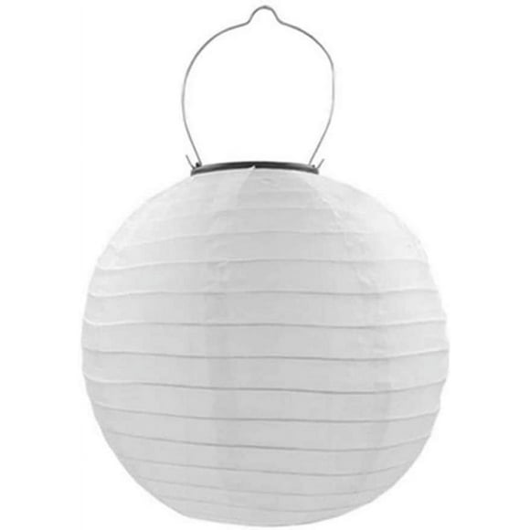 LED Lantern IP55 Weatherproof Hanging Solar Lamps Round Ball Shape Lampshade Paper Lantern for Birthday Parties, Weddings, Garden