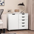 thumbnail image 2 of Costway 5-Drawer Chest Rolling Storage Dresser Lateral File Cabinet with Adjustable Shelf, 2 of 10