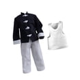 thumbnail image 3 of 3 piezas 1/12 abrigo y pantalones chaleco, ropa de muñeca hecha a mano, disfraz de ropa en miniatura para figuras masculinas de 6 pulgadas vistes Juego negro, 3 of 8