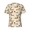 thumbnail image 4 of Vsdgher Dachshund Dog Print Men's Dry Fit Mesh Athletic Shirts Moisture Wicking Tennis T-Shirt Tops, 4 of 9