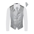 thumbnail image 2 of Men's Premium Vertical Lines Tone on Tone Stripes Vest - NeckTie – Bow Tie - Pocket Square 4 Piece Set for Suits & Tuxedos-Many Colors, 2 of 4
