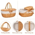 thumbnail image 4 of Cesta de picnic ZORMY de mimbre con forro extraíble para 2 personas, 4 of 7