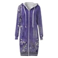 thumbnail image 3 of Baberdicy Women's Hooded Zip up Cardigan Coat, Casual Long Sleeve Jacket with Pockets for Warmth , Hooded Fleece Jacket, Zip-Pocket Casual Coat, Everyday Warmth Purple S, 3 of 4