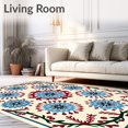 thumbnail image 2 of ODIKA 2'x3' Machine Washable Non-Slip Area Rug, Traditional Nordic Snowflake Medallion with Berry and Frosted Branches High Traffic Rug with Pad, Beige, 627959, 2 of 8