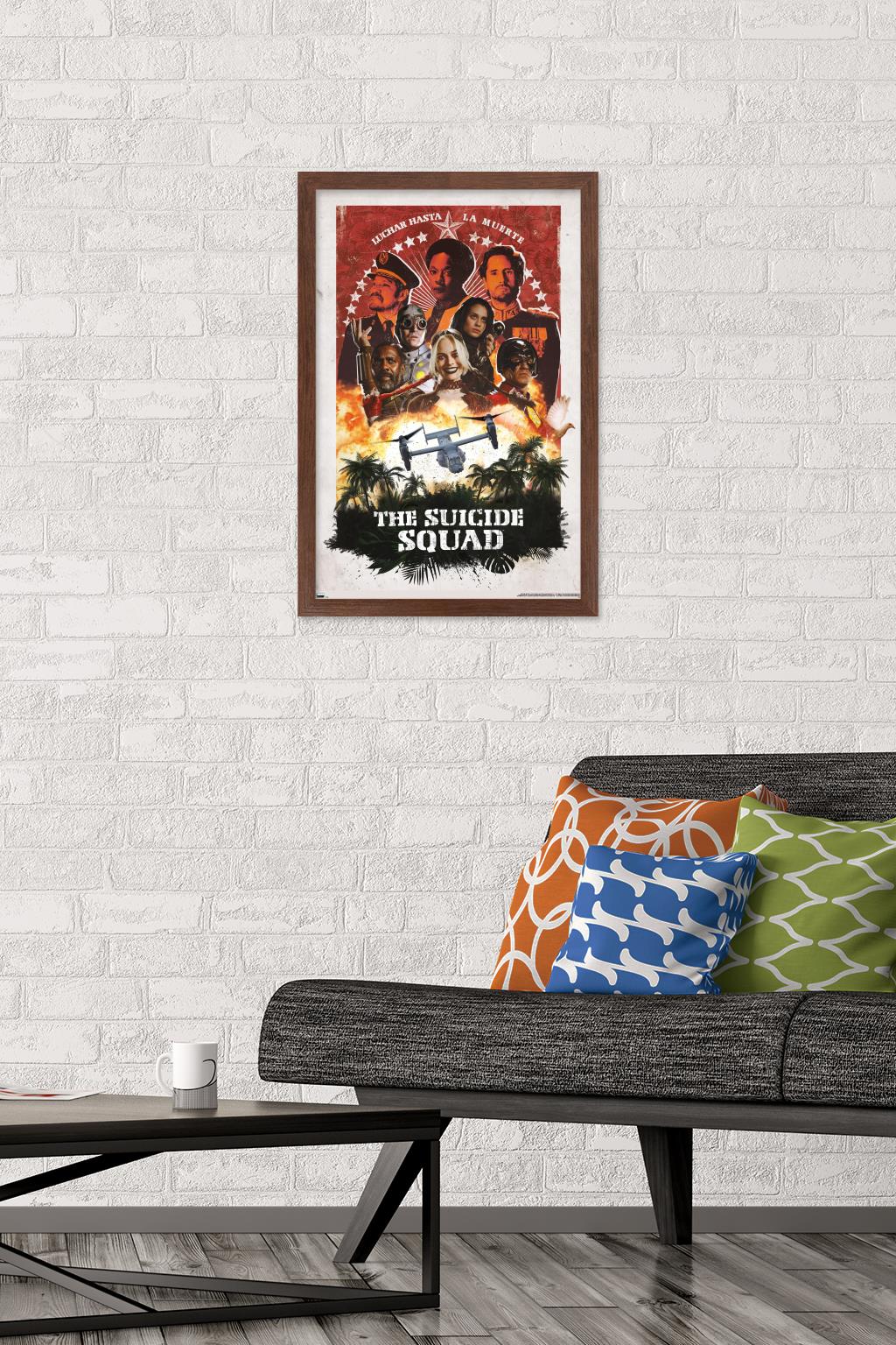 DC Comics Movie The Suicide Squad - Plane Group Wall Poster, 14.725" x 22.375", Framed