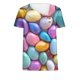 thumbnail image 4 of Top de Verano de las Mujeres, Cuello en V Moda Casual de Manga Corta Blusa, Primavera Y Verano Ligero Top, 4 of 9