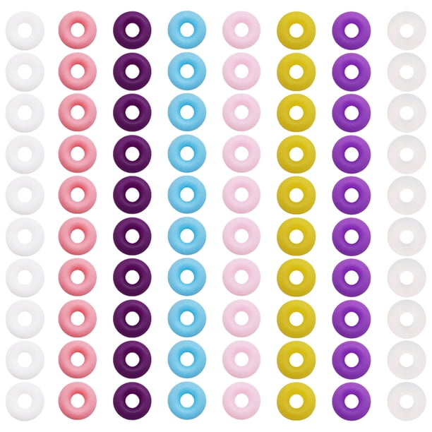 100 cuentas de silicona reutilizables para tapones de anillos, accesorios para hacer joyas, collares y pulseras.
