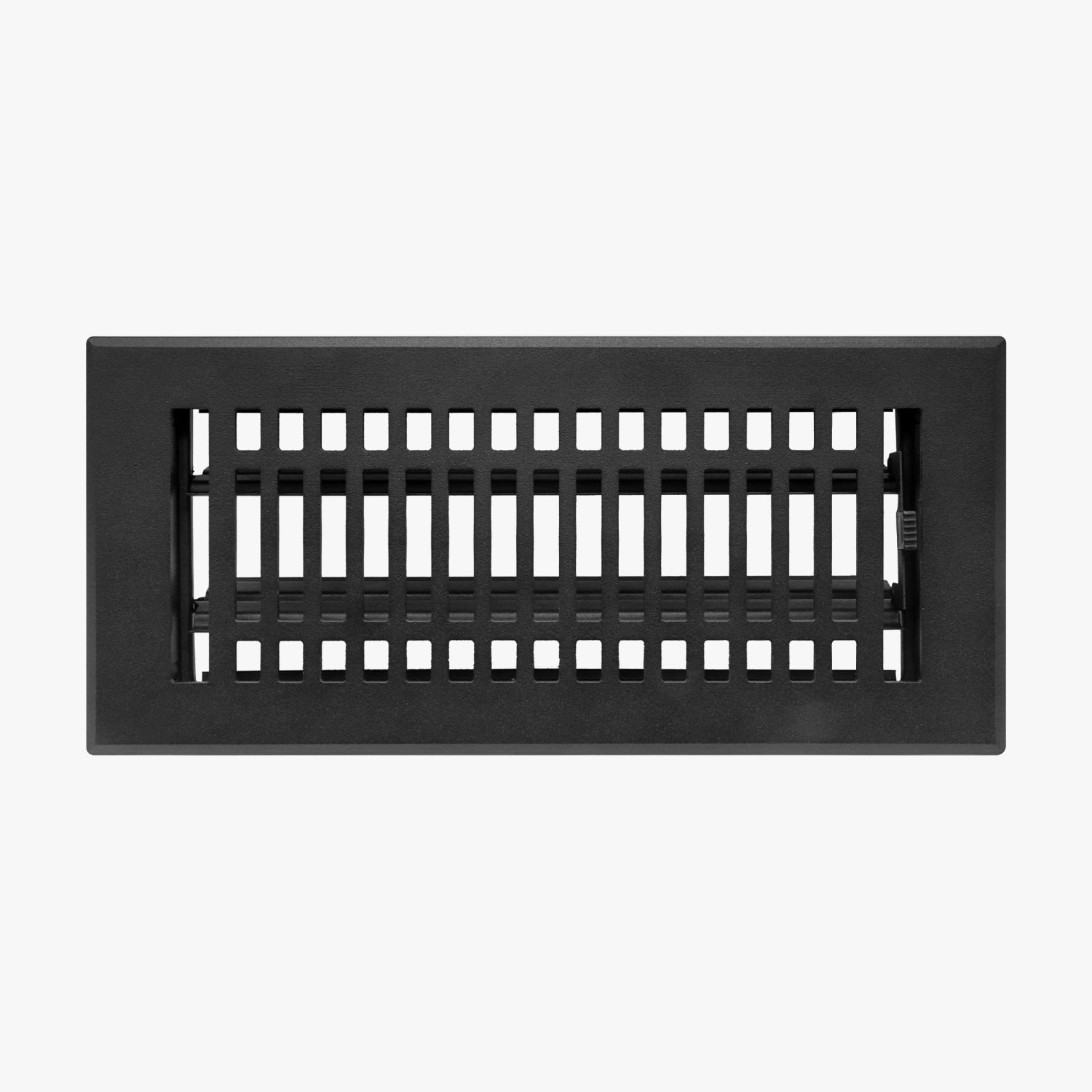 Naiture Louvered Floor Register, Contemporary Style Stainless Steel with Damper or Lever, Duct Size 6" X 12" (Overall Size 6-7/8" X 13-5/8"), Black Finish