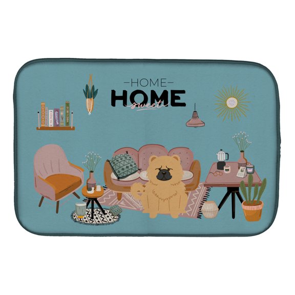Carolines Treasures CK7989DDM Cream Chow Chow Sweet Home Dish Drying Mat 14 x 21" multicolor